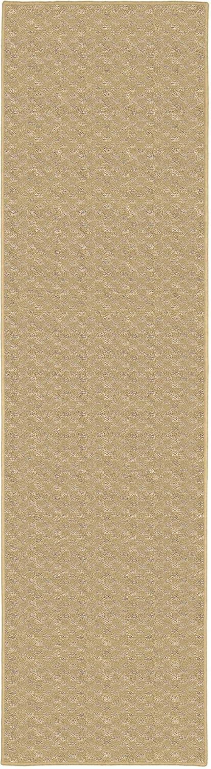 Garland Rug Medallion Polypropylene Tan Indoor Runner Rug, 2' x 12'