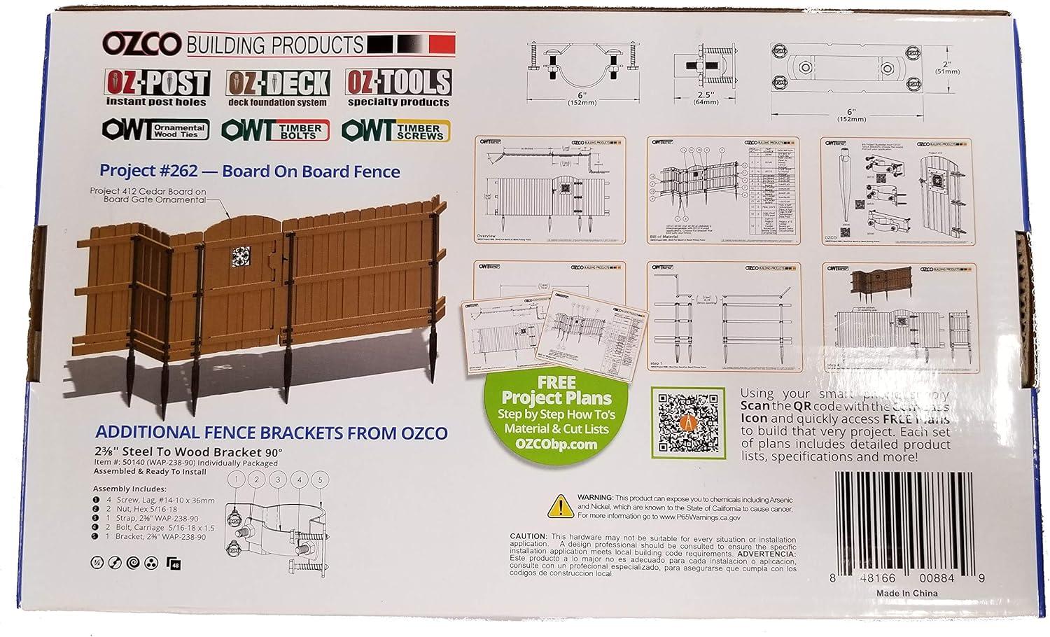 2-3/8 Inch Galvanized Steel Fence Brackets with Hex Drive System (12-Pack)