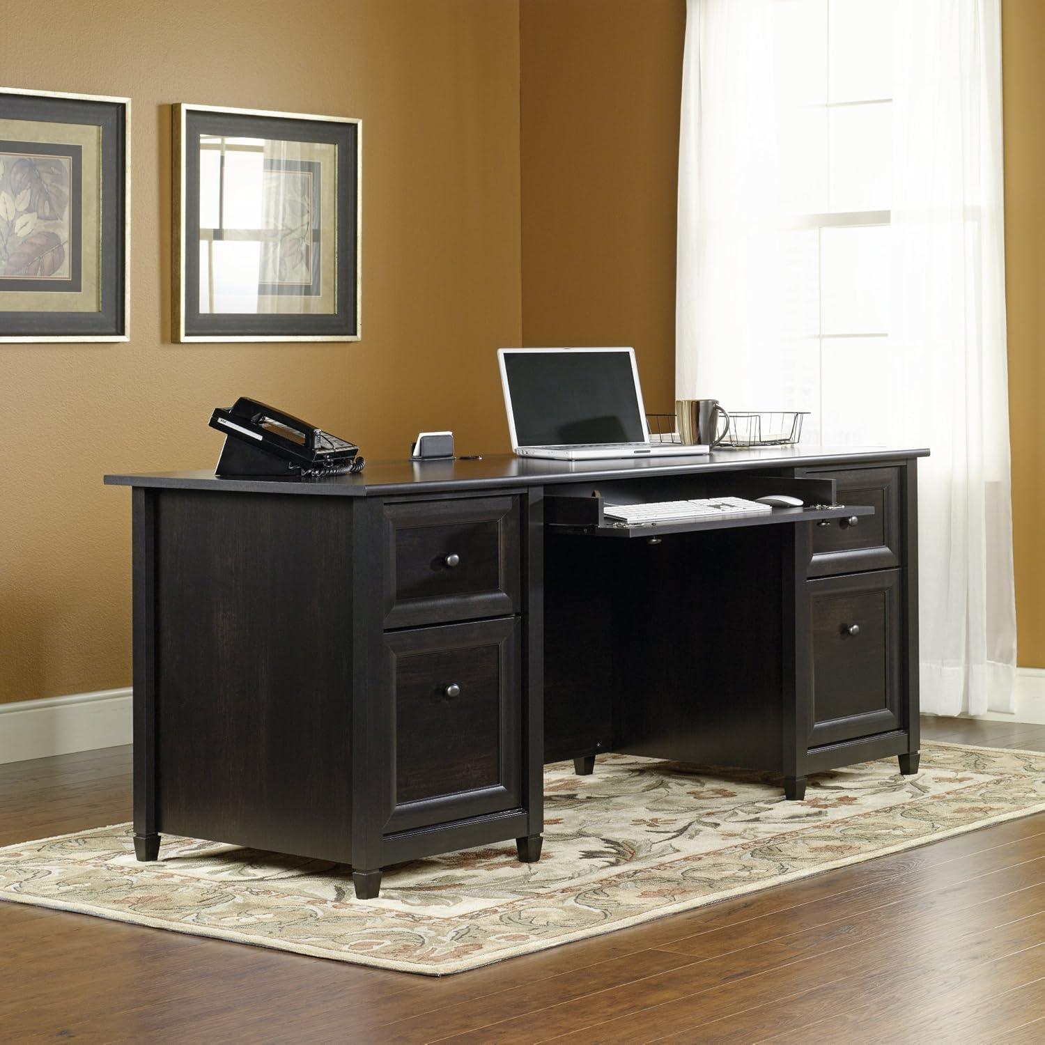 Sauder Edge Water Executive Desk, Estate Black Finish