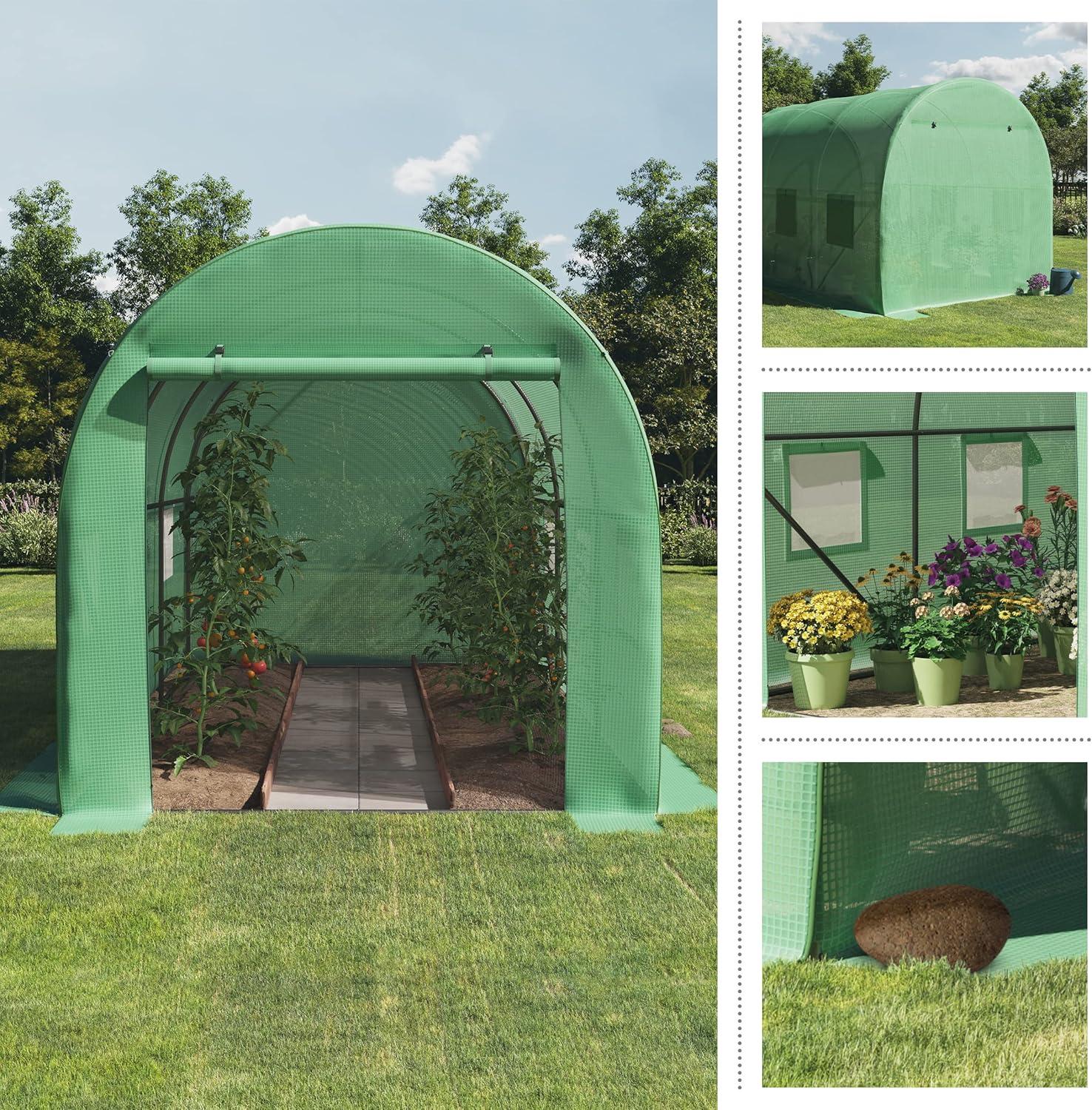 Home-Complete 9.5ft x 6.5ft x 6.2ft Walk In Greenhouse with Windows