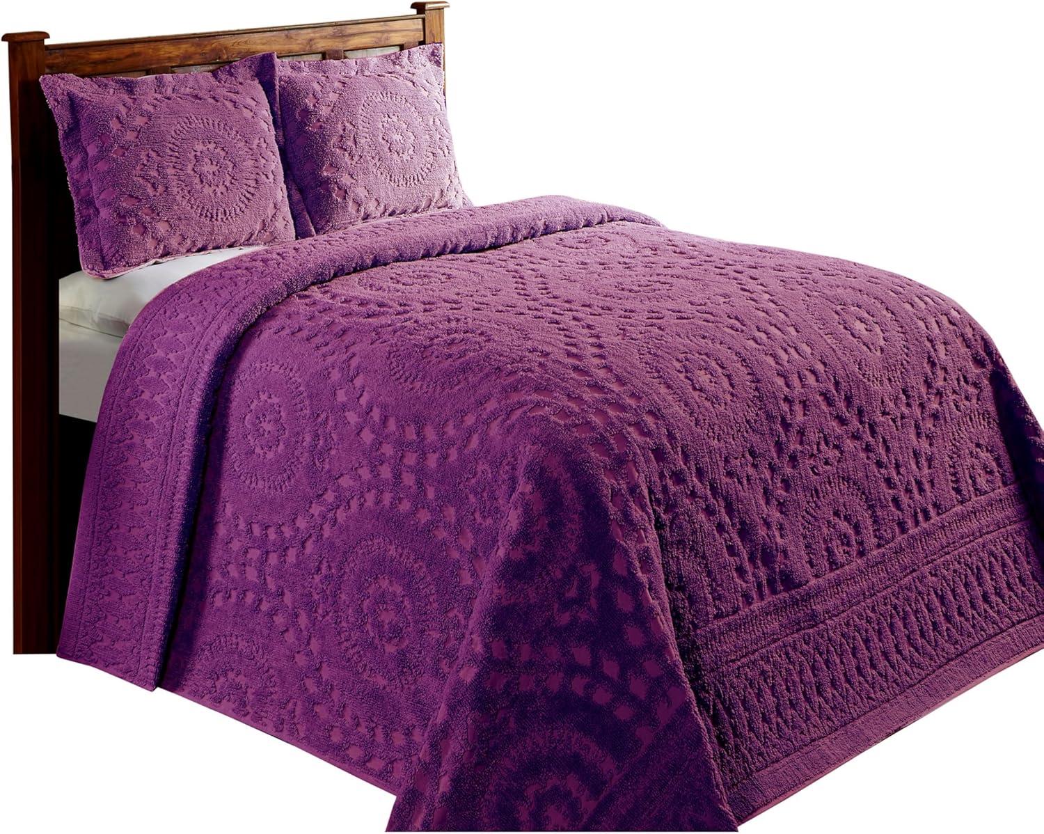 Twin Rio Collection 100% Cotton Tufted Unique Luxurious Floral Design Bedspread Teal - Better Trends