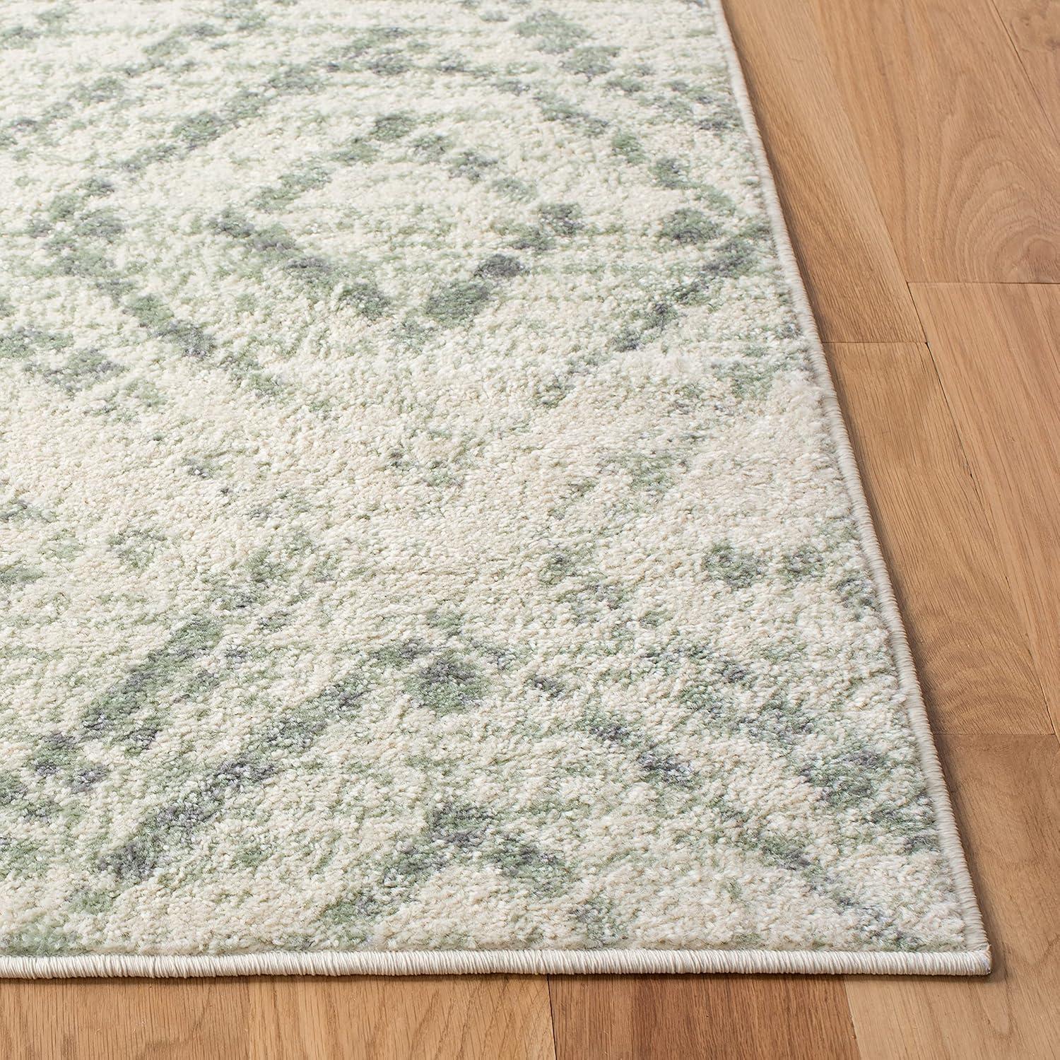 Adirondack ADR131 Non-Shedding Power Loomed Indoor Area Rug - Ivory/Green - 6'x9' - Safavieh