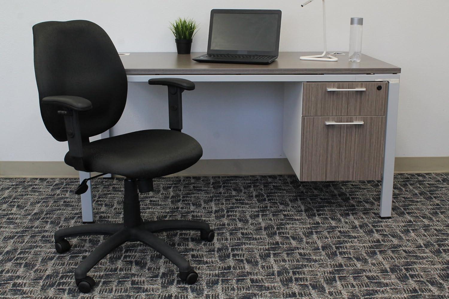 Black Ergonomic Fabric Task Chair with Adjustable Arms