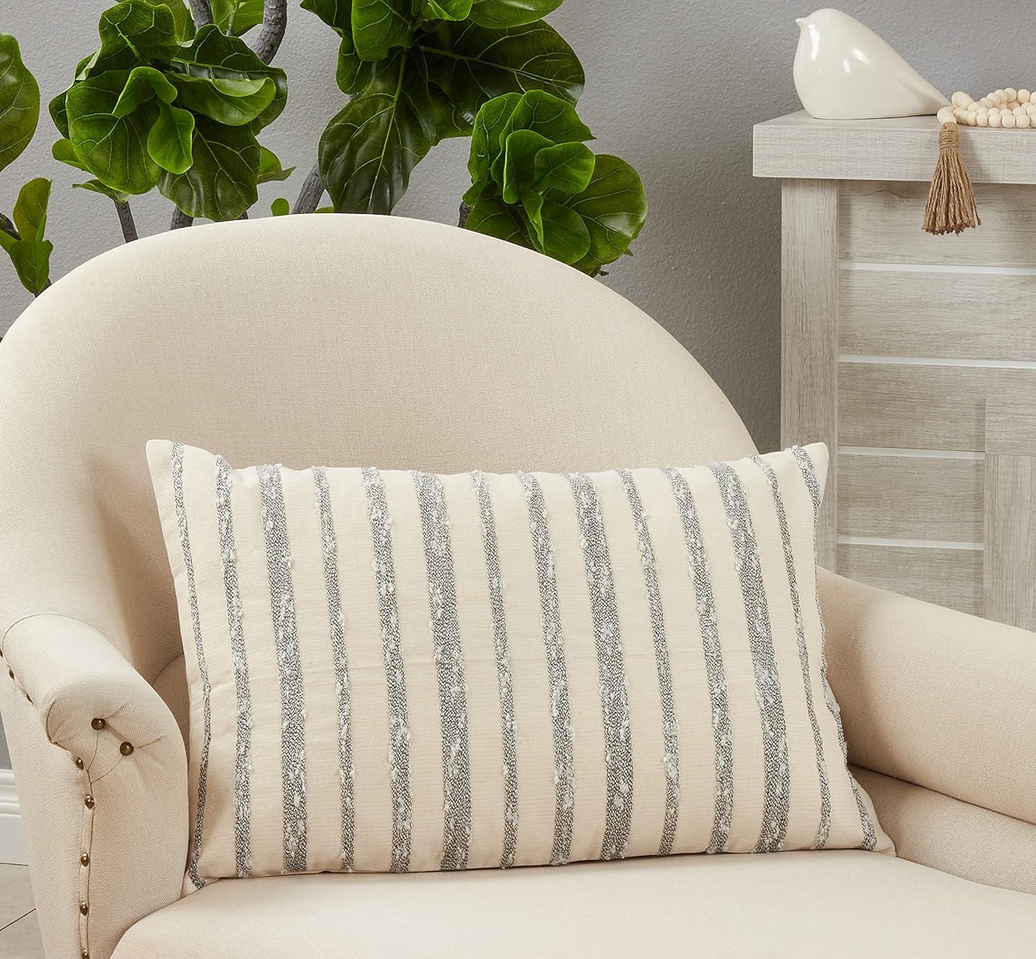 Lucinda Striped Cotton Pillow Cover