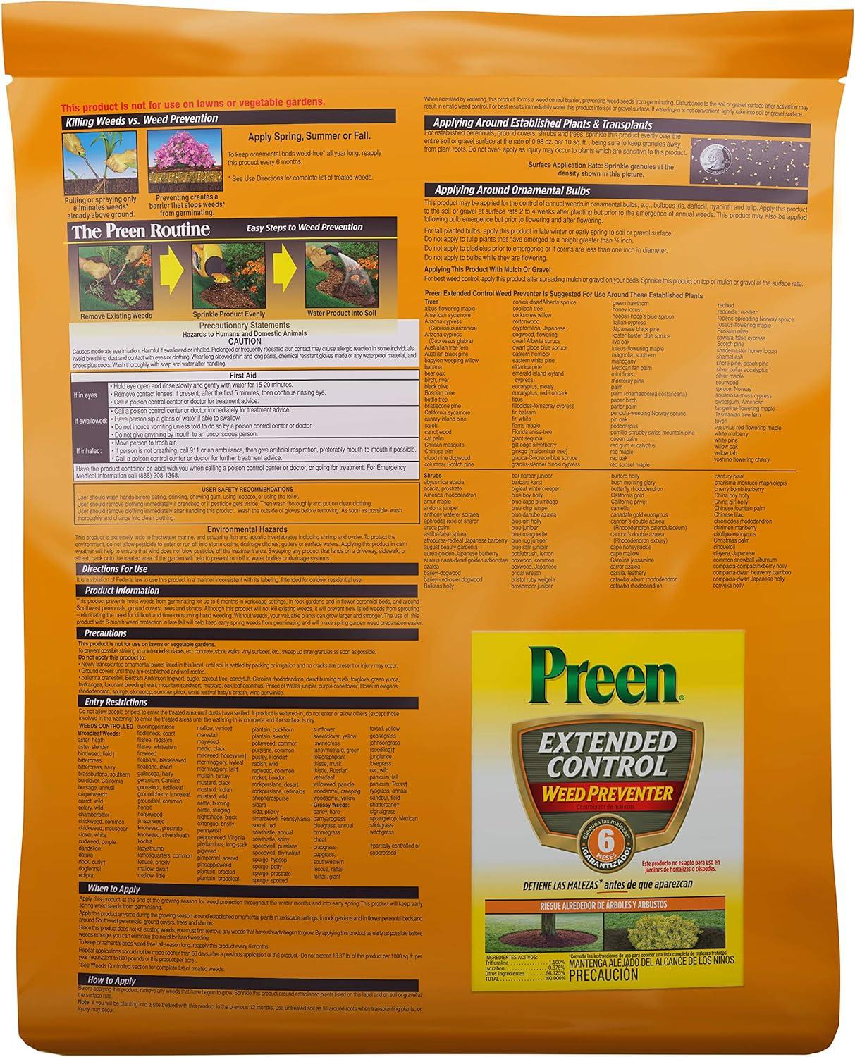 Preen Extended Control Weed Preventer - 10 lb. Bag - Covers 1,630 Sq. ft.