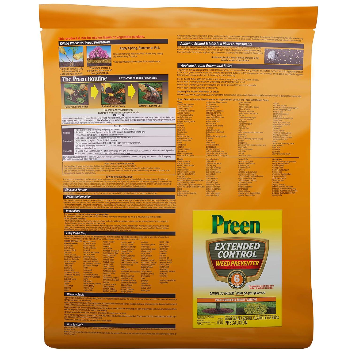 Preen Extended Control Weed Preventer - 10 lb. Bag - Covers 1,630 Sq. ft.