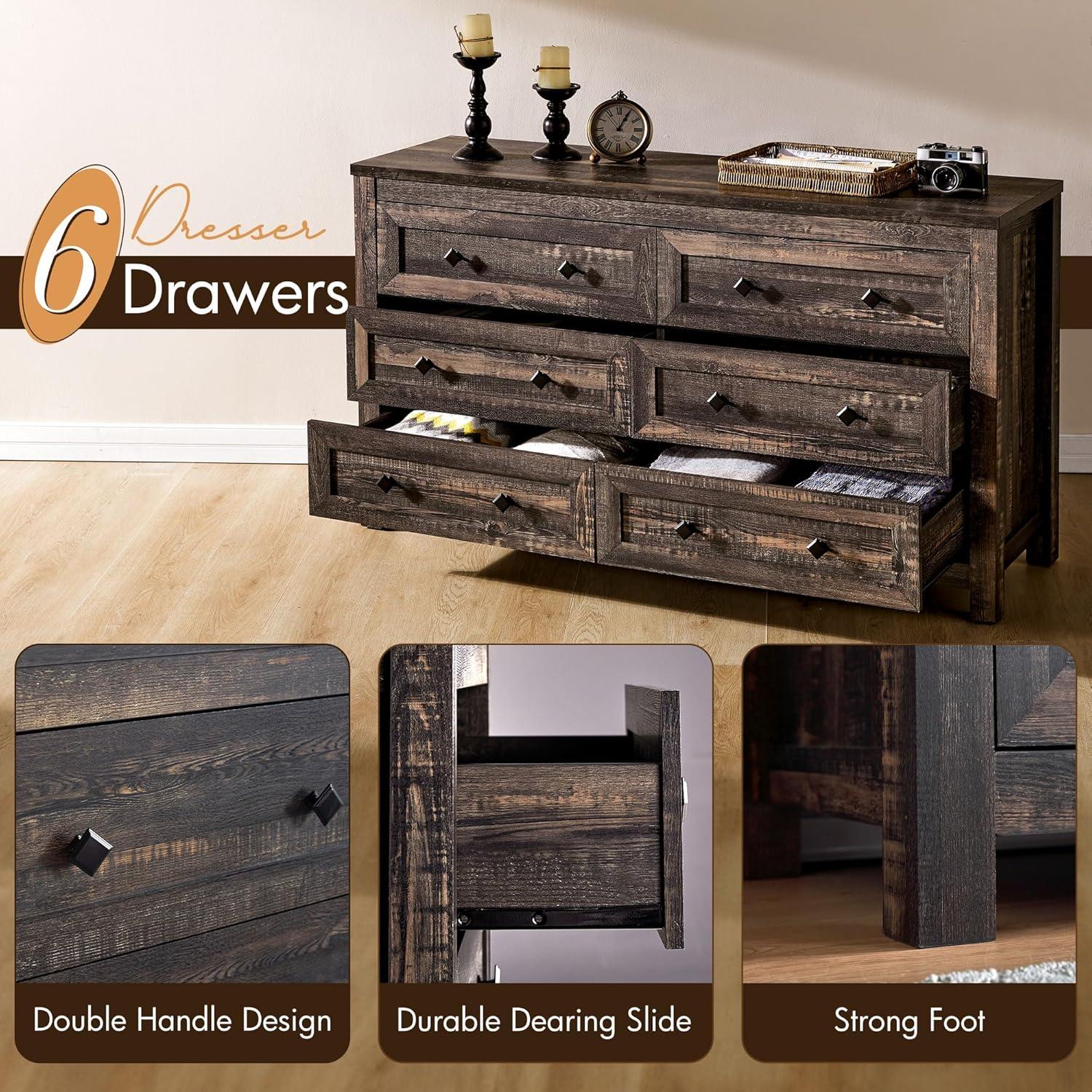 Laurel Foundry Modern Farmhouse® Nieto 54'' W Unfinished 6 - Drawer Dresser