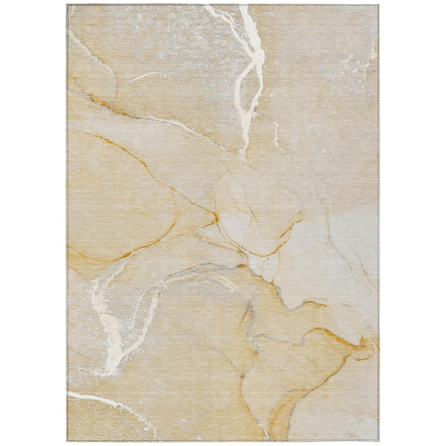 Addison Rugs Chantille Indoor/Outdoor Transitional Watercolors Beige Washable Rectangle Rug, 8' x 10'