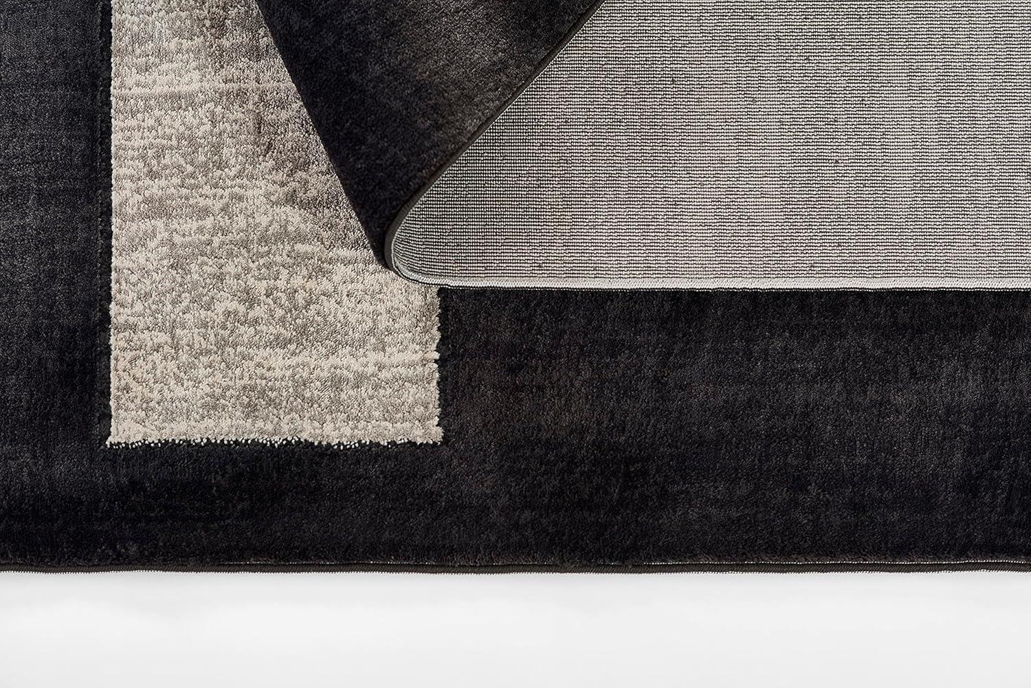 Momeni 2'2"x7'7" Edition Angular Machine Loomed Runner Rug Charcoal Gray: Geometric Polyester Indoor Low Pile Rug