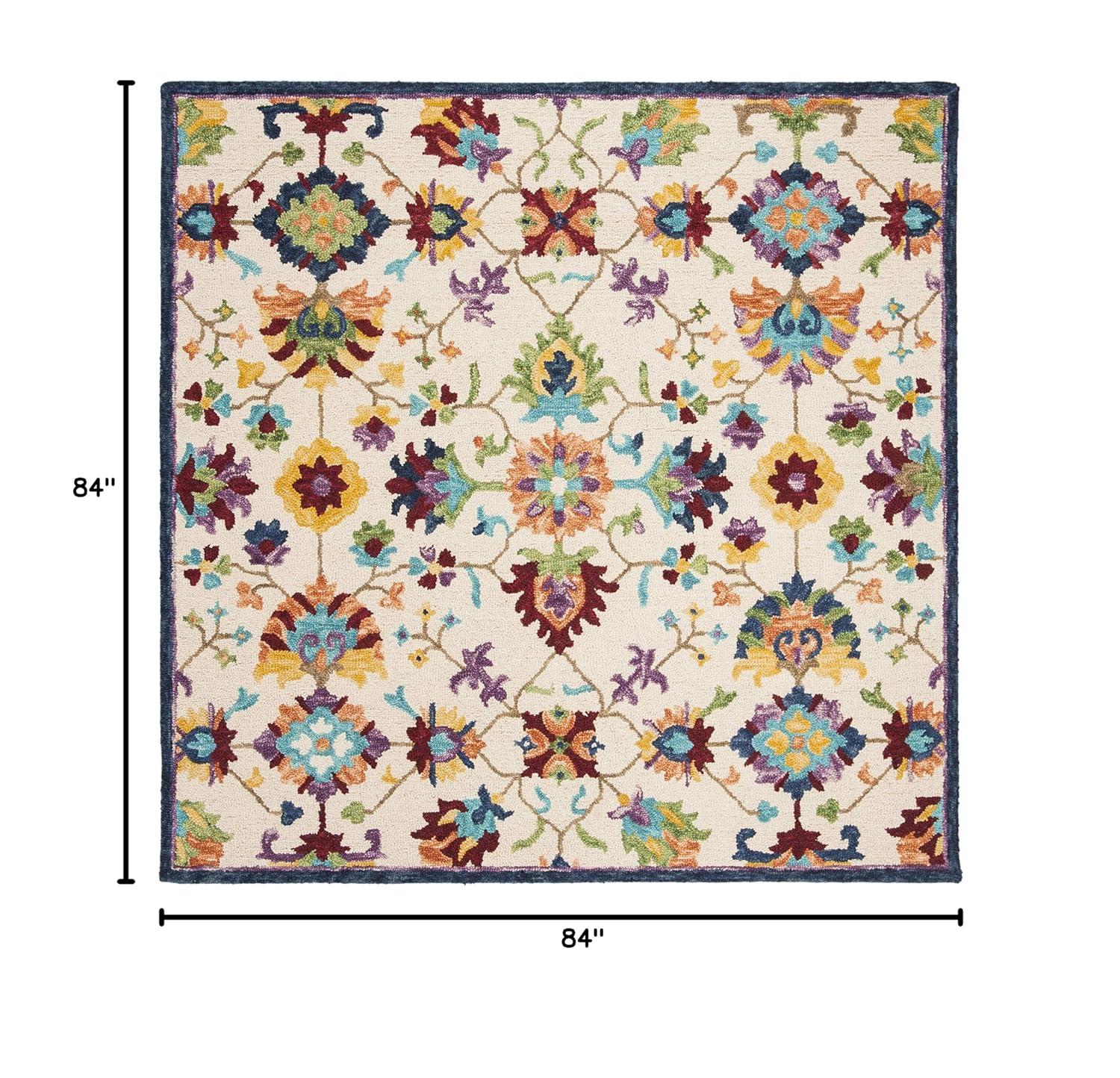 Safavieh ASPEN, IVORY / BLUE, 7' X 7' Square, Area Rug, APN509A-7SQ