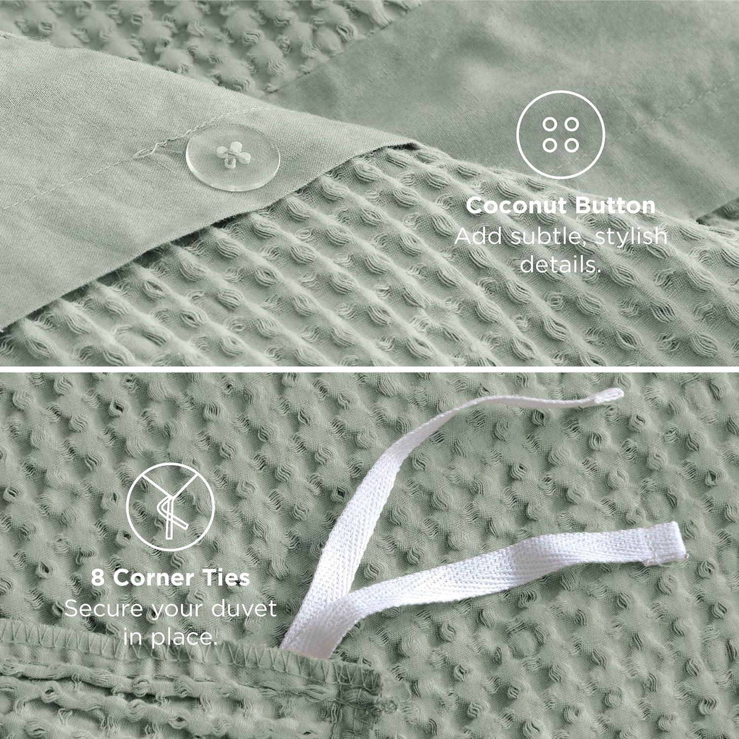 Bedsure Bedsure Cotton Duvet Cover Set - 100% Cotton Waffle Weave Coconut Duvet Cover