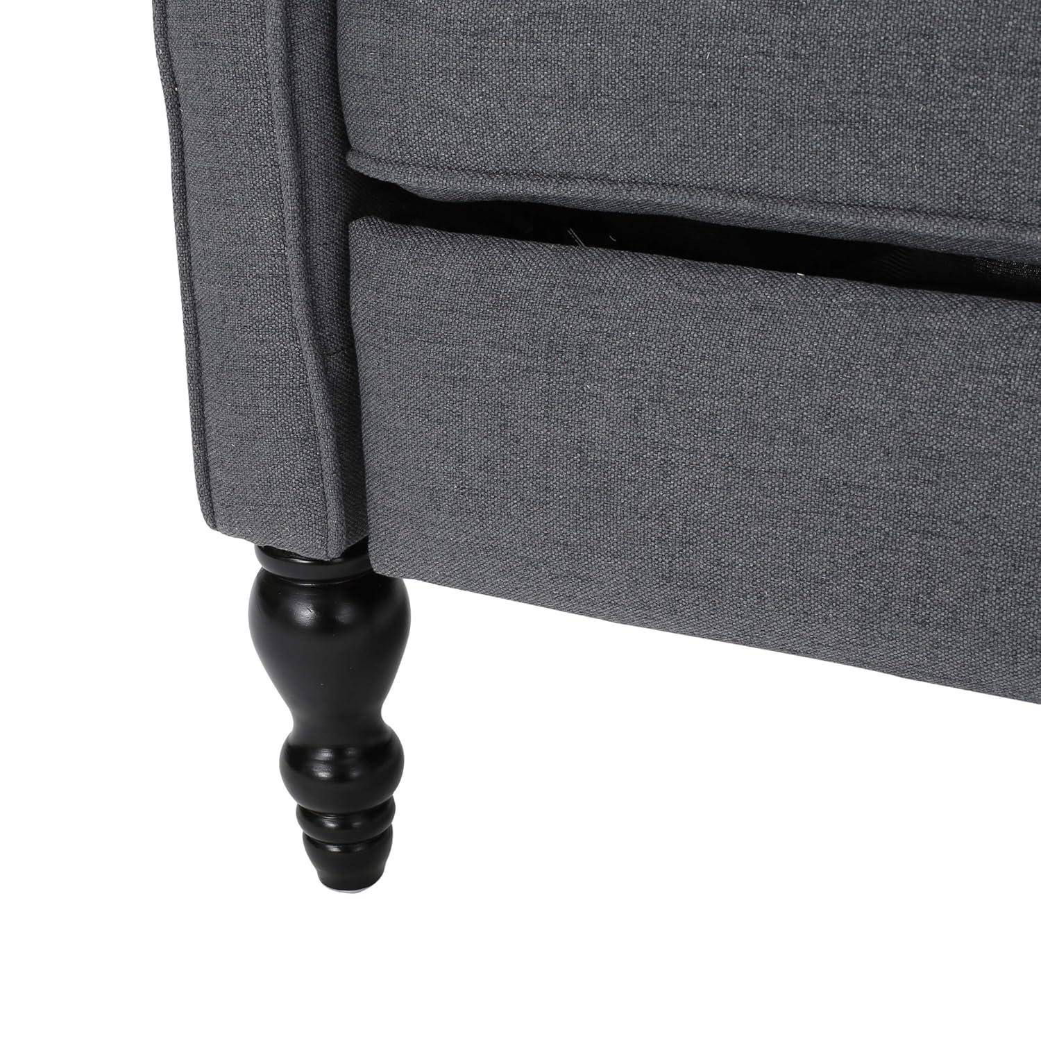 Noble House Walter Wingback Fabric Recliner, Set of 2, Gray