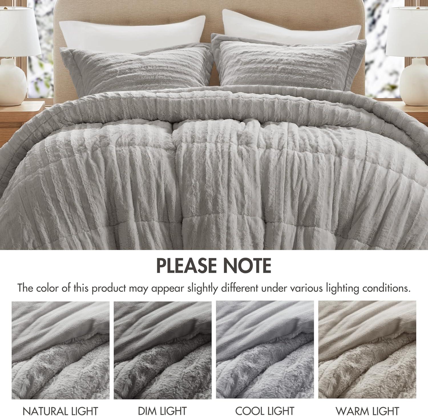 Madison Park Faux Fur 3 Piece Comforter Set