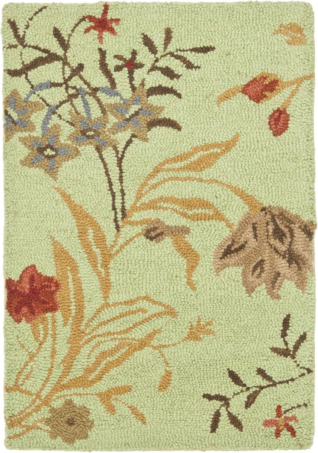 SAFAVIEH Blossom Kelly Floral Flower Wool Area Rug, Light Green/Multi, 8' x 10'