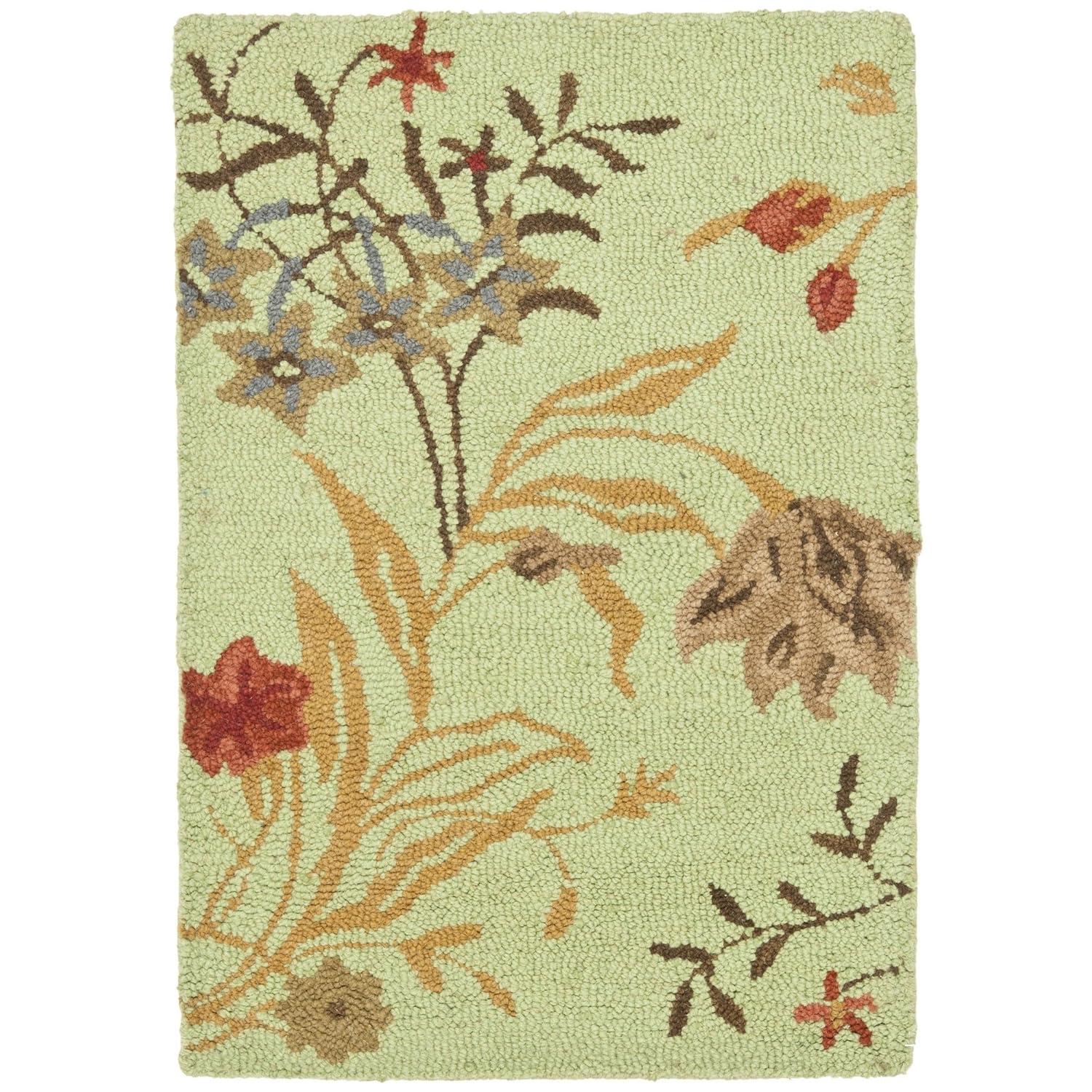 SAFAVIEH Blossom Kelly Floral Flower Wool Area Rug, Light Green/Multi, 8' x 10'