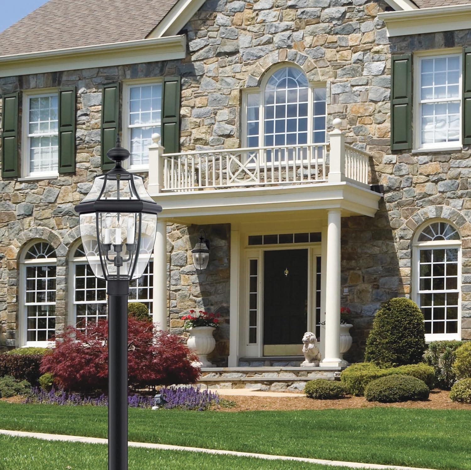 Quoizel Lighting Newbury 3 - Light Post Light in  Mystic Black