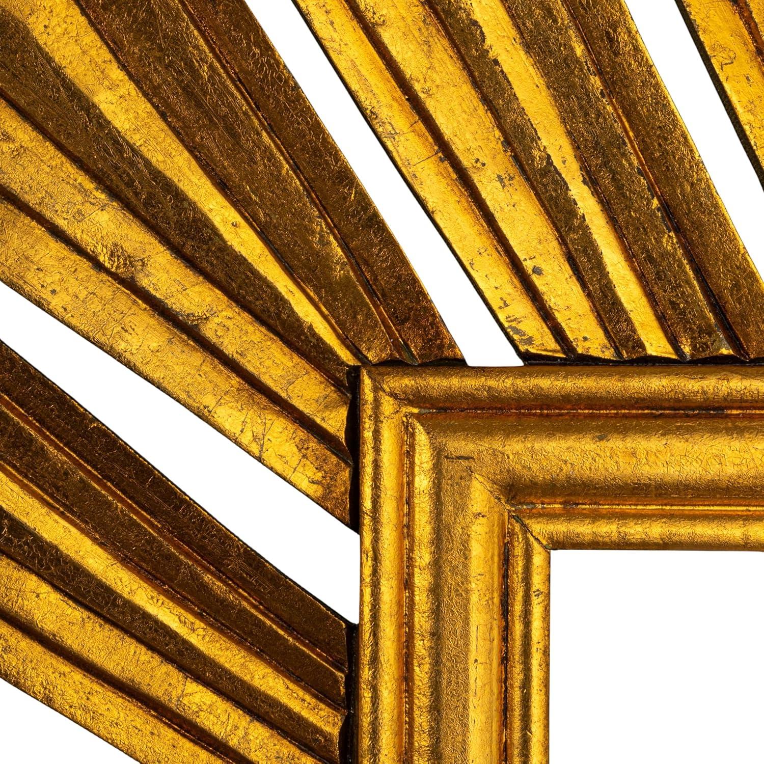 Creative Co-Op Sunburst Rectangular Wall Mirror, Gold