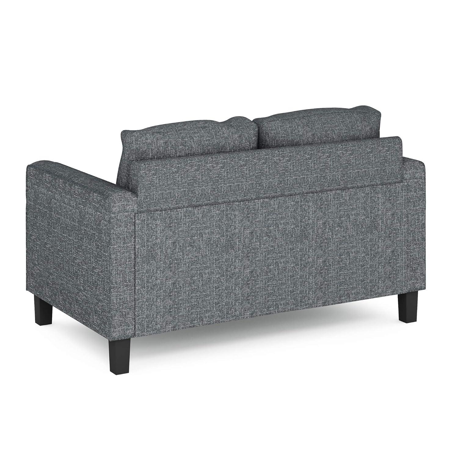 Furinno Bayonne Modern Upholstered Loveseat, Gunmetal