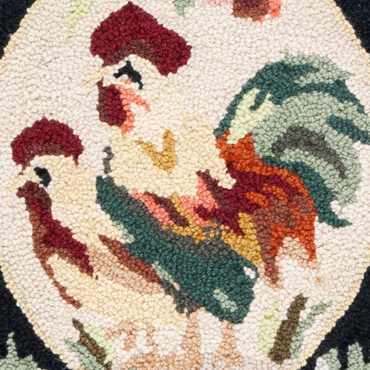 Chelsea HK48 Hand Hooked Accent Rug - Ivory/Black - 2'9"x4'9" - Safavieh.