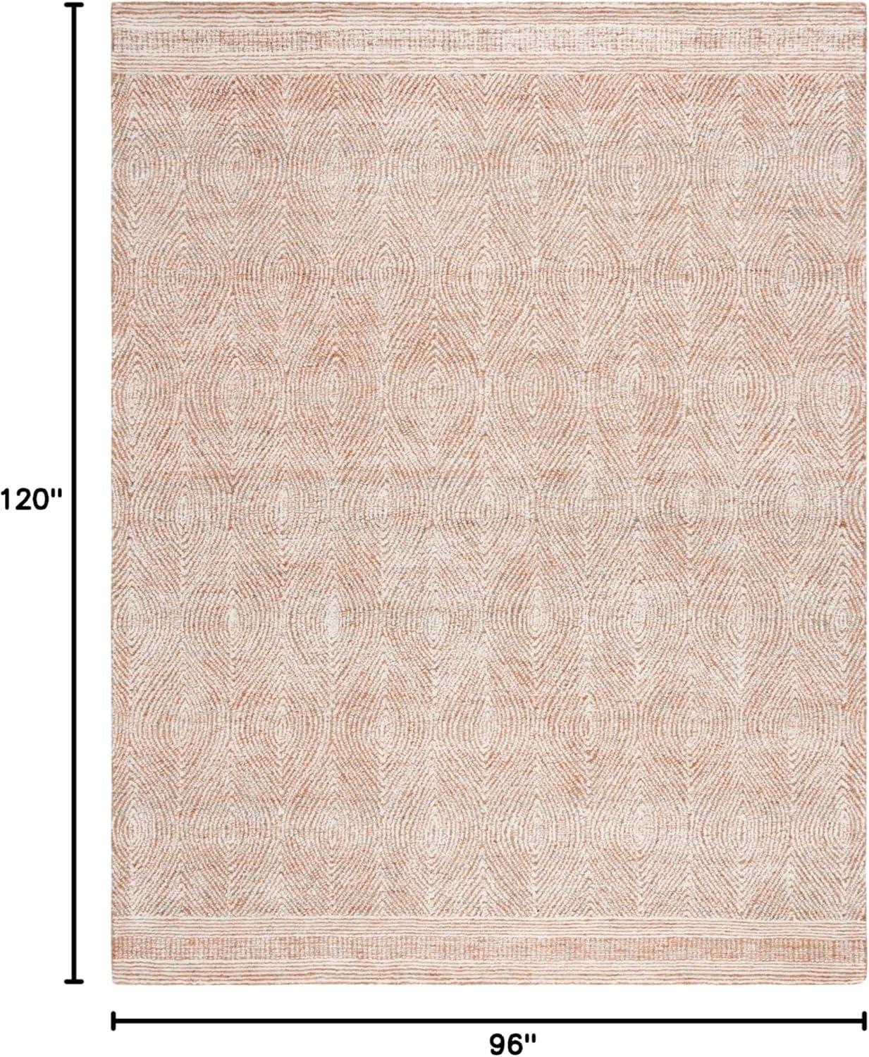 Abstract ABT340 Handmade Indoor Area Rug - Ivory/Rust - 8'x10' - Safavieh