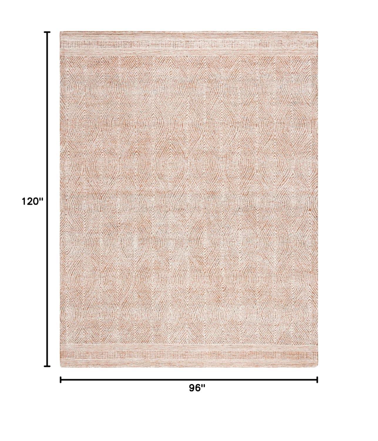 Abstract ABT340 Handmade Indoor Area Rug - Ivory/Rust - 8'x10' - Safavieh