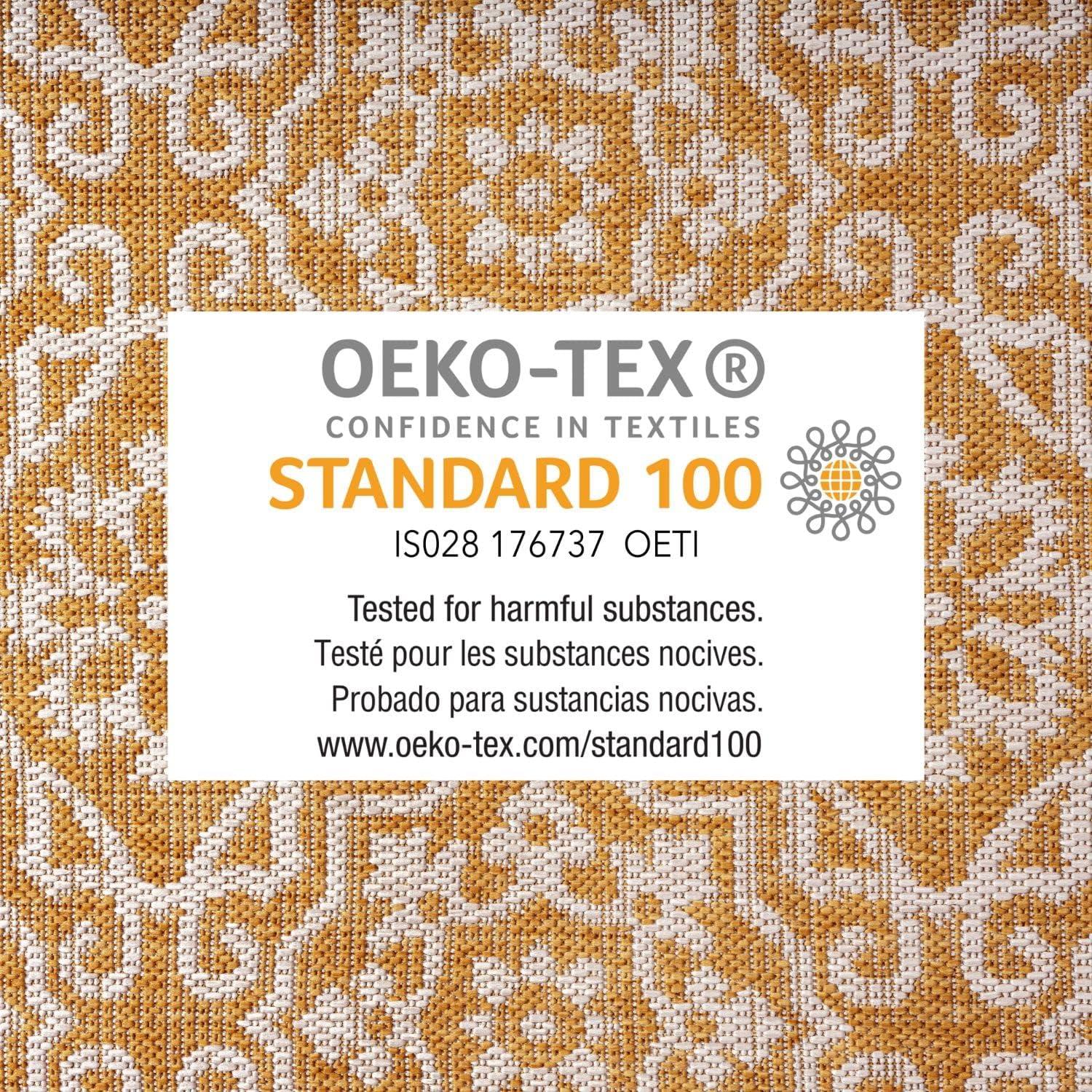 Nicole Miller New York Patio Country Danica Geometric Indoor/Outdoor Area Rug, Yellow/White
