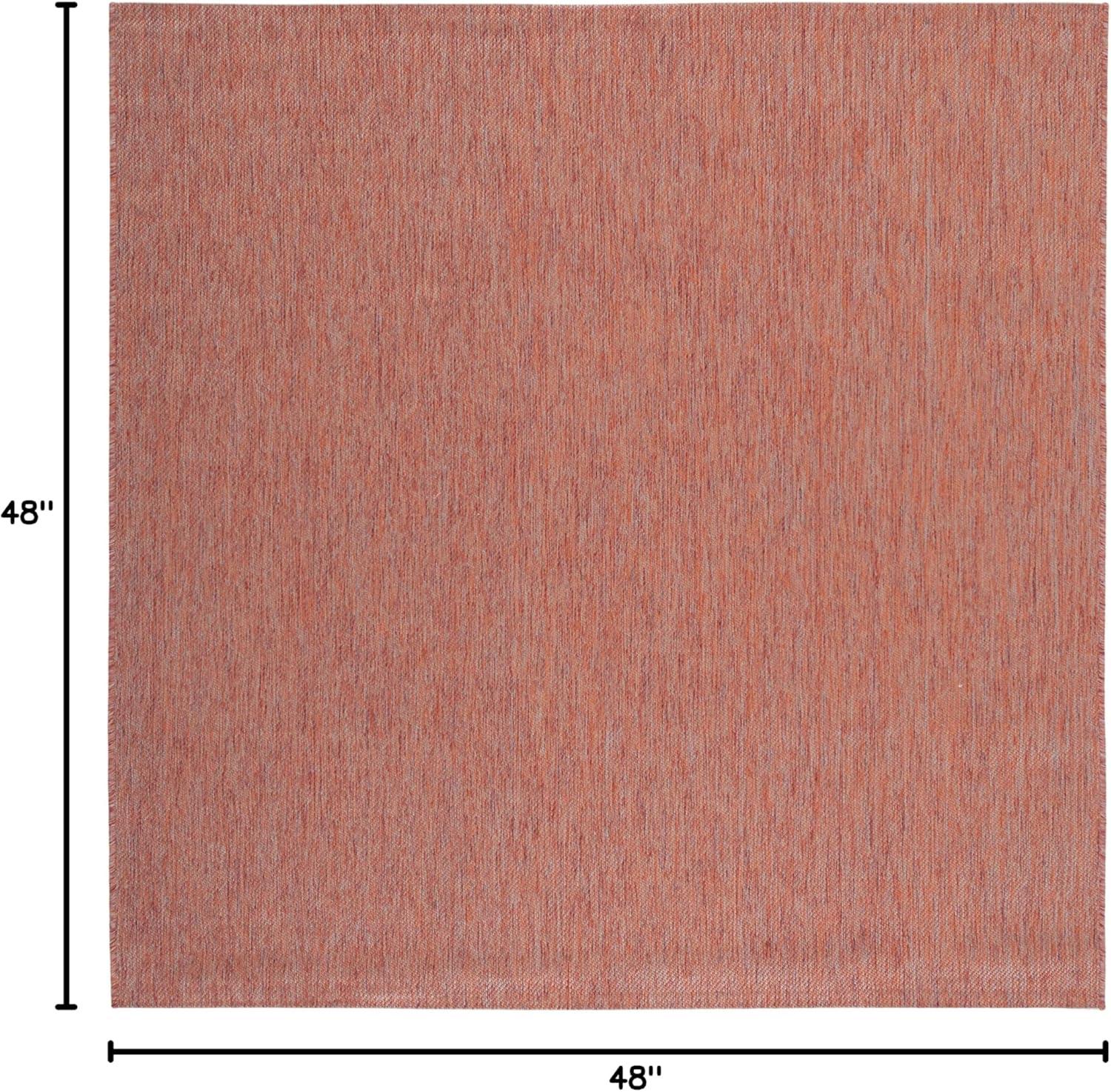 Beach House BHS218 POWER LOOMED Indoor/Outdoor Area Rug - Rust - 4'x4' - Safavieh