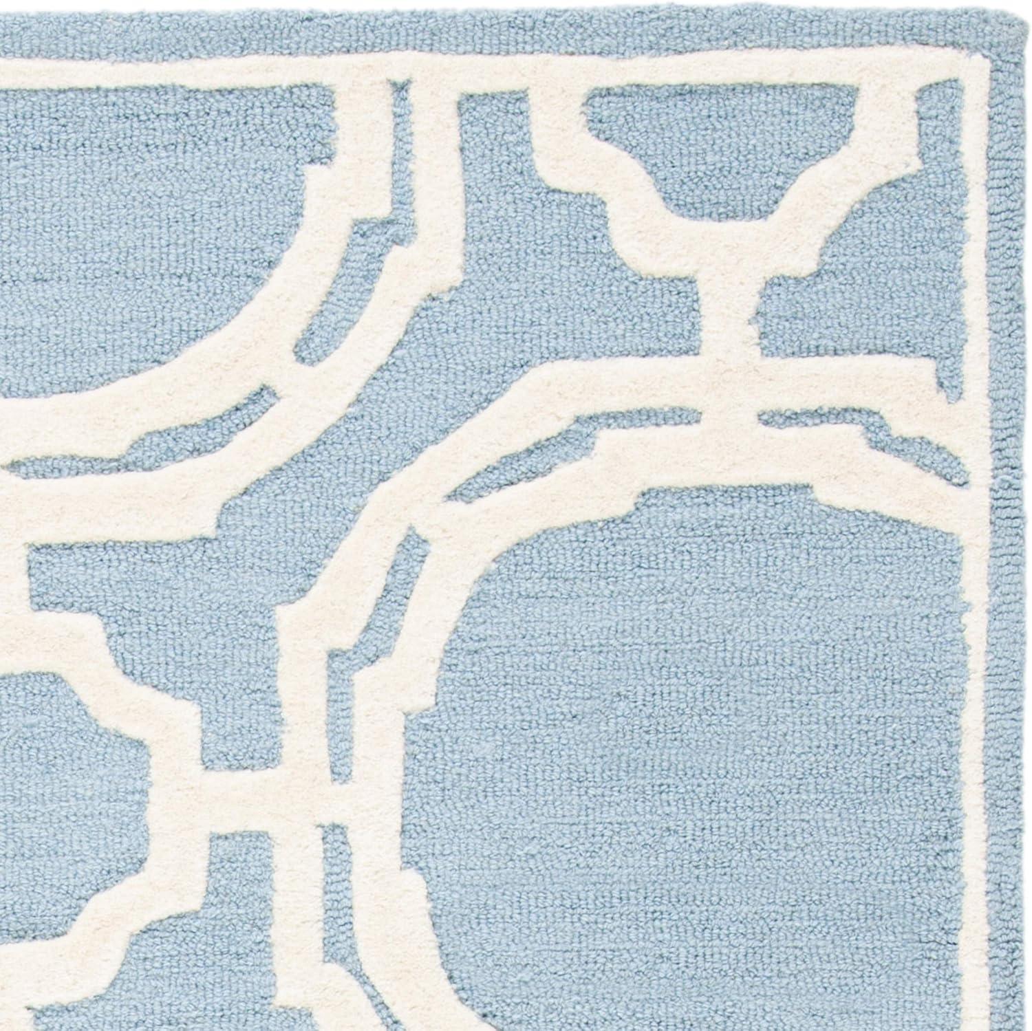 SAFAVIEH Cambridge Jessika Geometric Wool Area Rug, Blue/Ivory, 5' x 8'