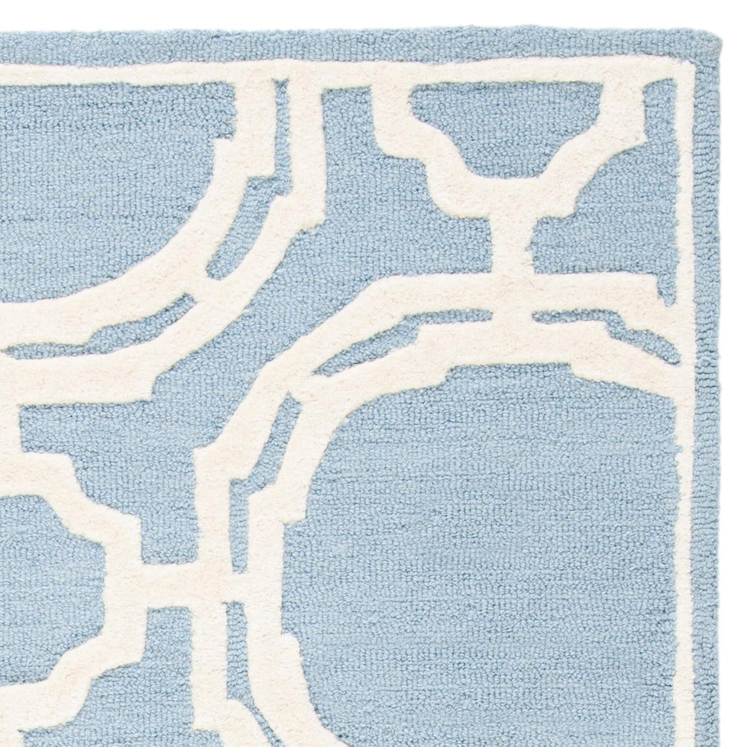 SAFAVIEH Cambridge Jessika Geometric Wool Area Rug, Blue/Ivory, 5' x 8'