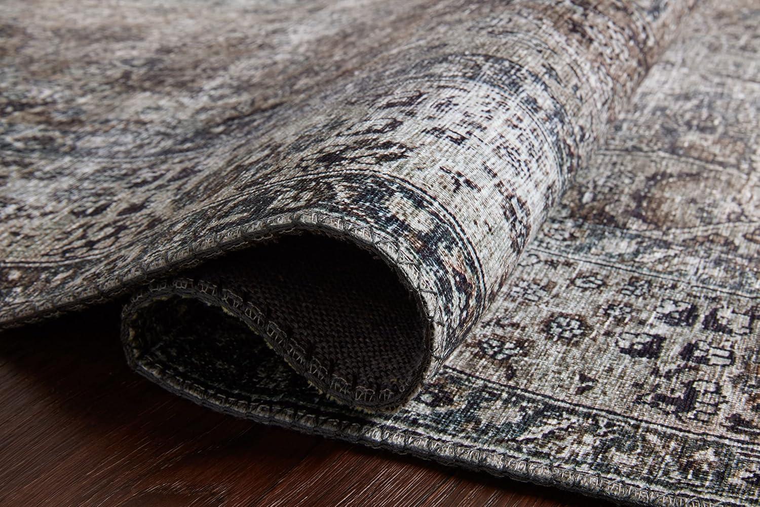 Gray Rectangular 9' x 12' Stain-Resistant Synthetic Area Rug
