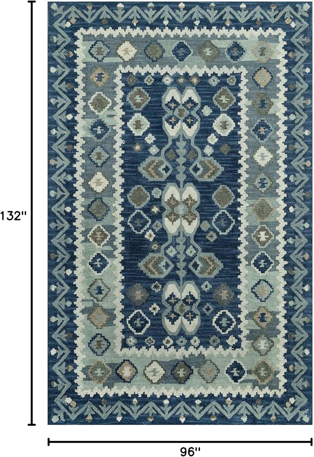 Tangier Blue Hand-Tufted Wool 8' x 11' Area Rug