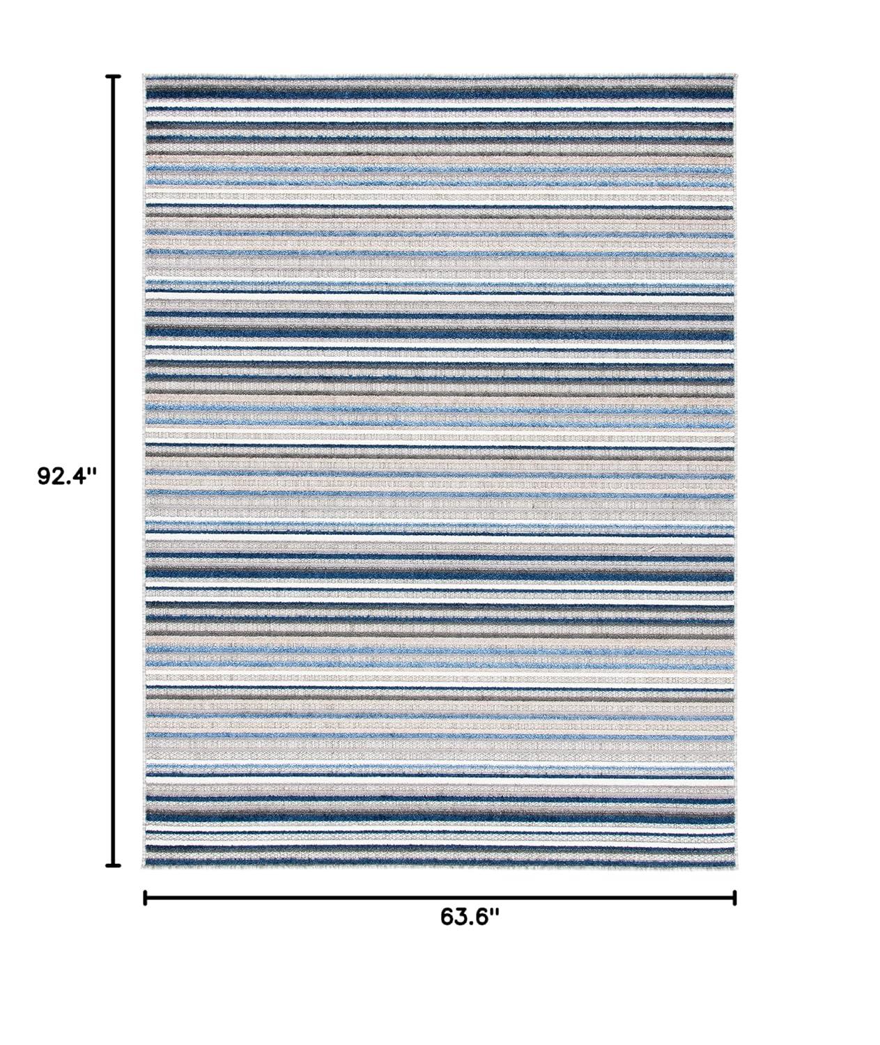 Cabana CBN323 Loomed Indoor Area Rug - Grey/Blue - 5'3"x7'6" - Safavieh