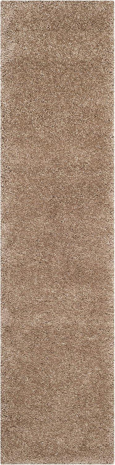 Milan Shag SG180 Power Loomed Indoor Runner Rug - Dark Beig - 2'x6' - Safavieh