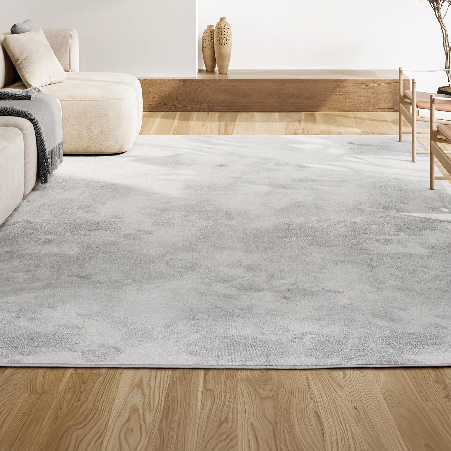 8'x10' Haze Solid Low-Pile, Cream - JONATHAN Y