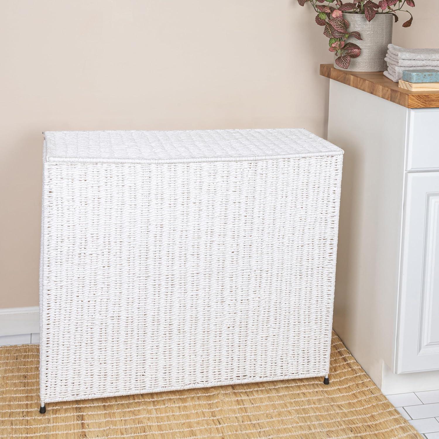 3 Compartment Laundry Sorter, Wicker Laundry Sorter