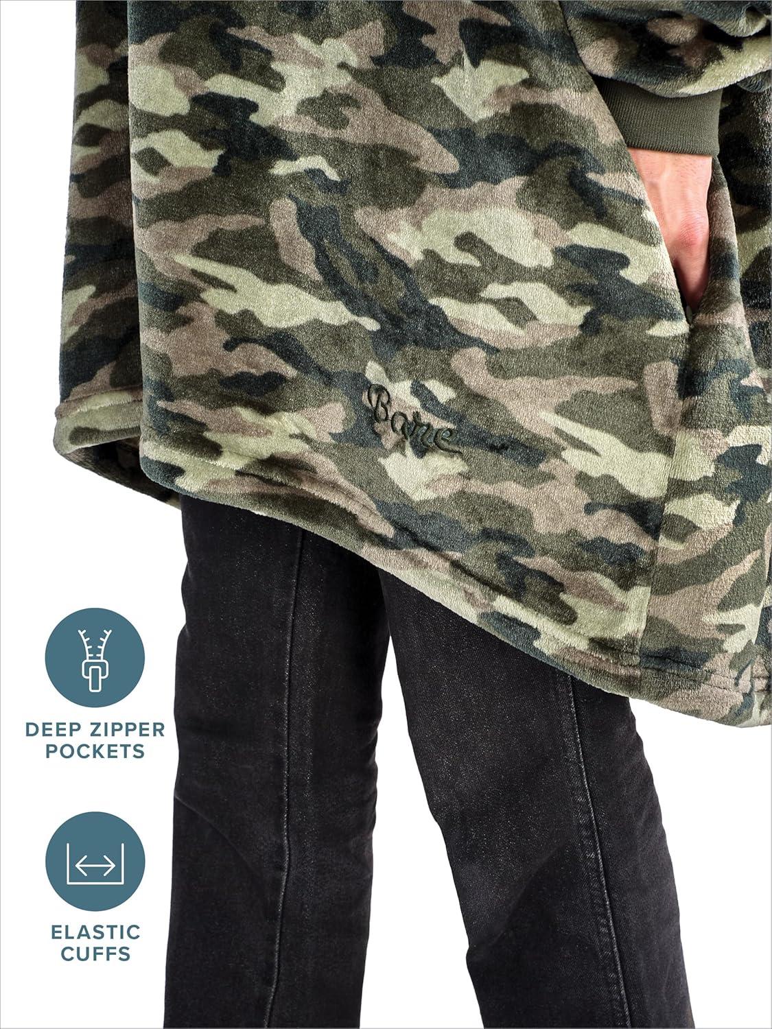 Adult Bare Homey B-Chill Microplush Wearable Blanket, Camo - Green