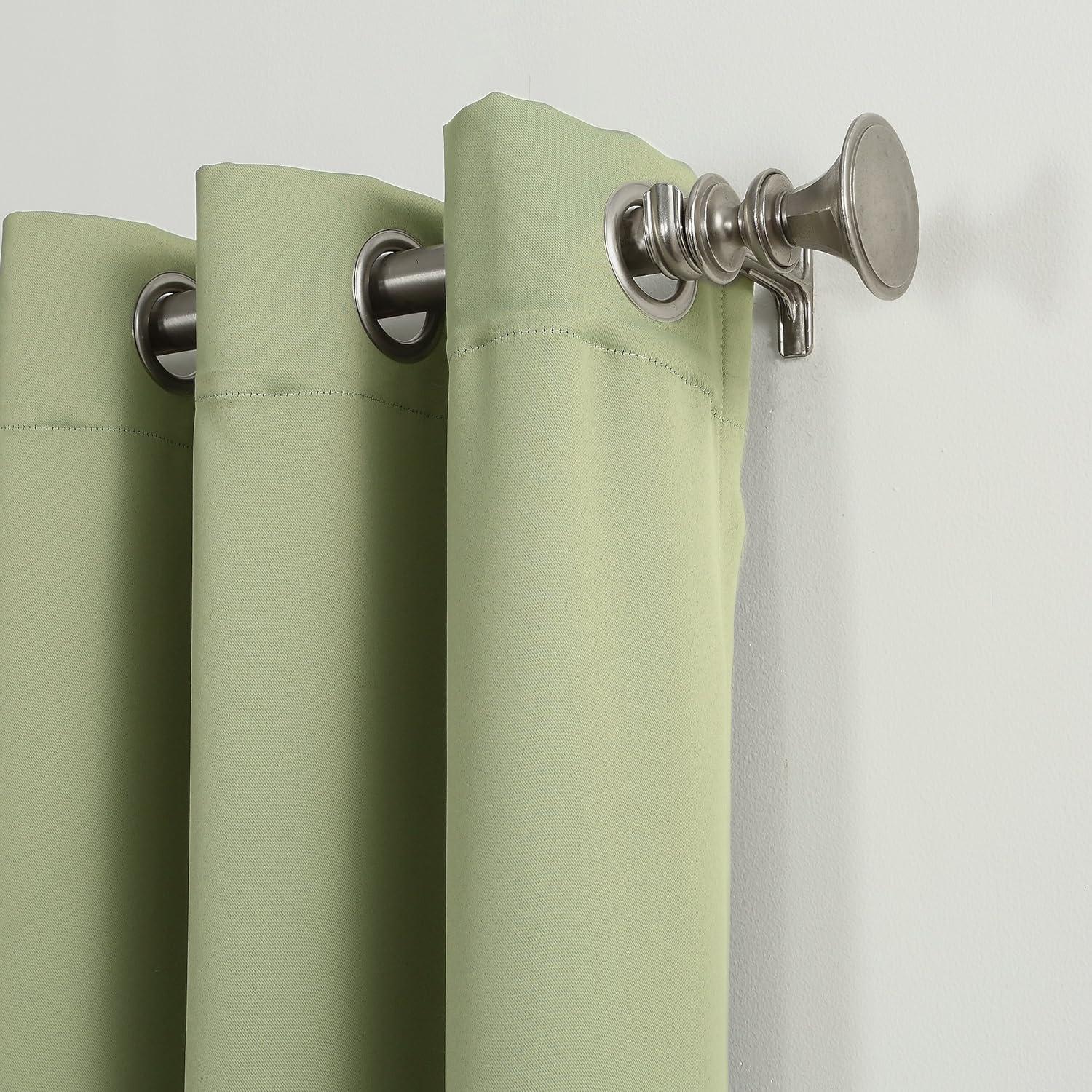 40"x84" Sun Zero Blackout Kenneth Energy Saving Grommet Curtain Panel Green: Modern Noise Reduction Twill