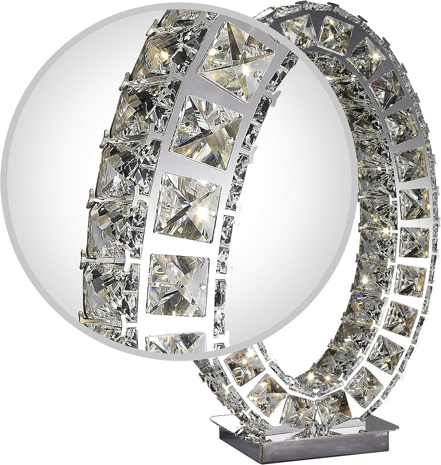 Everly Quinn Everly Quinn Oval Crystal Extravaganza 17.5" Table Lamp // Led Strip