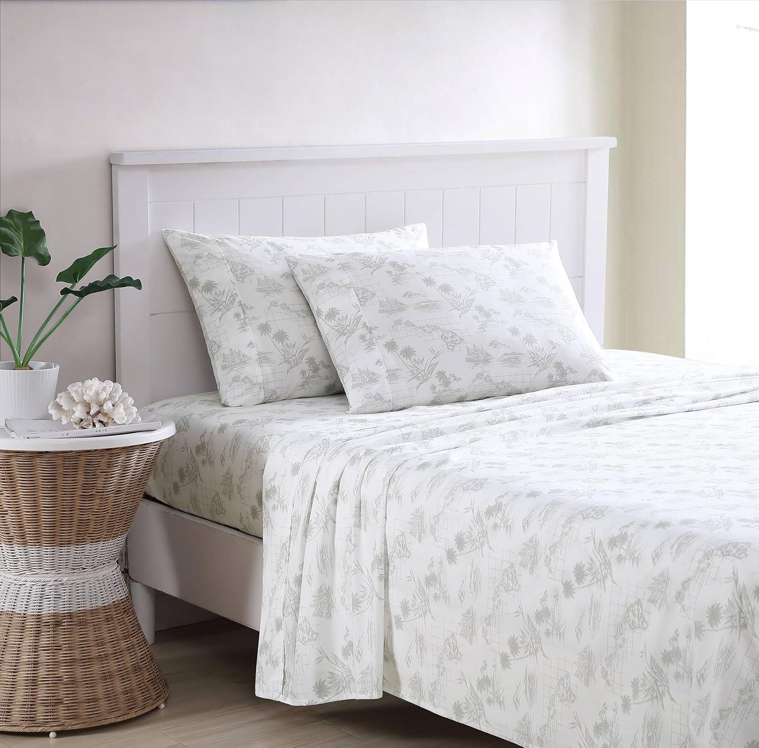 King Printed Pattern Sheet Set Vintage Map - Tommy Bahama