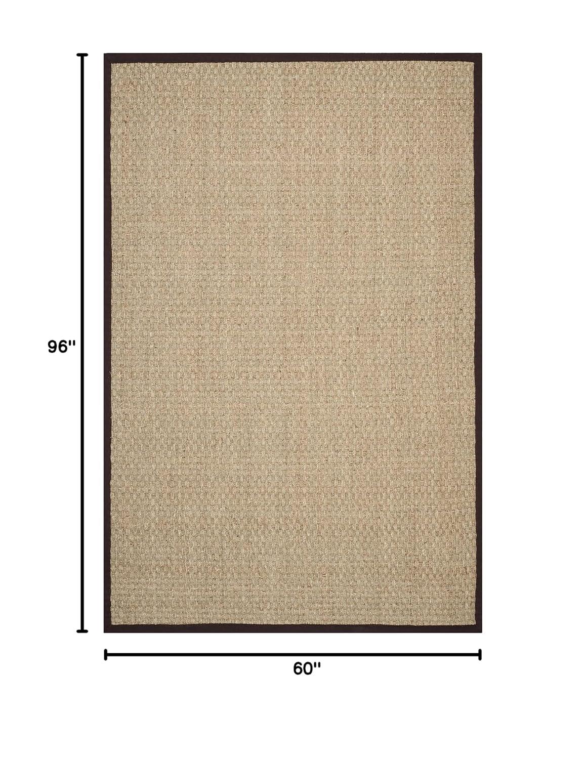 Natural Fiber NF114 Power Loomed Indoor Area Rug - Natural/Dark Brown - 5'x8' - Safavieh