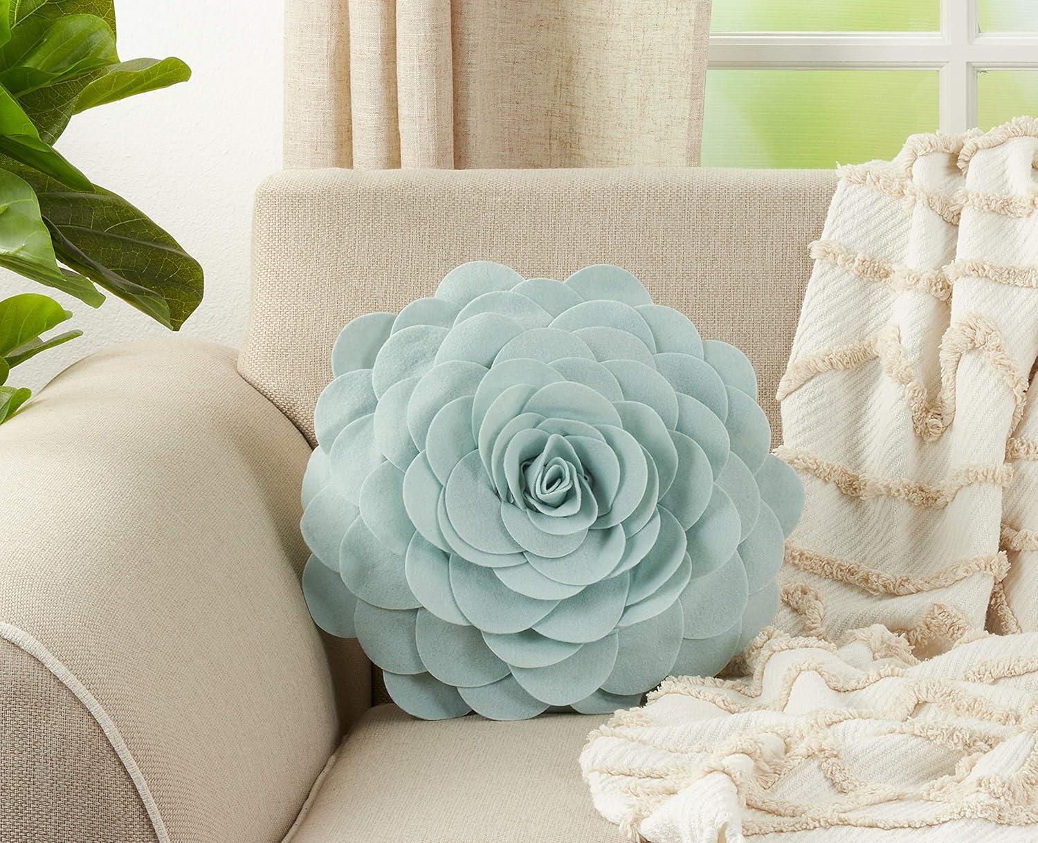 Saro Felt Collection Appliqued Felt Throw Pillow