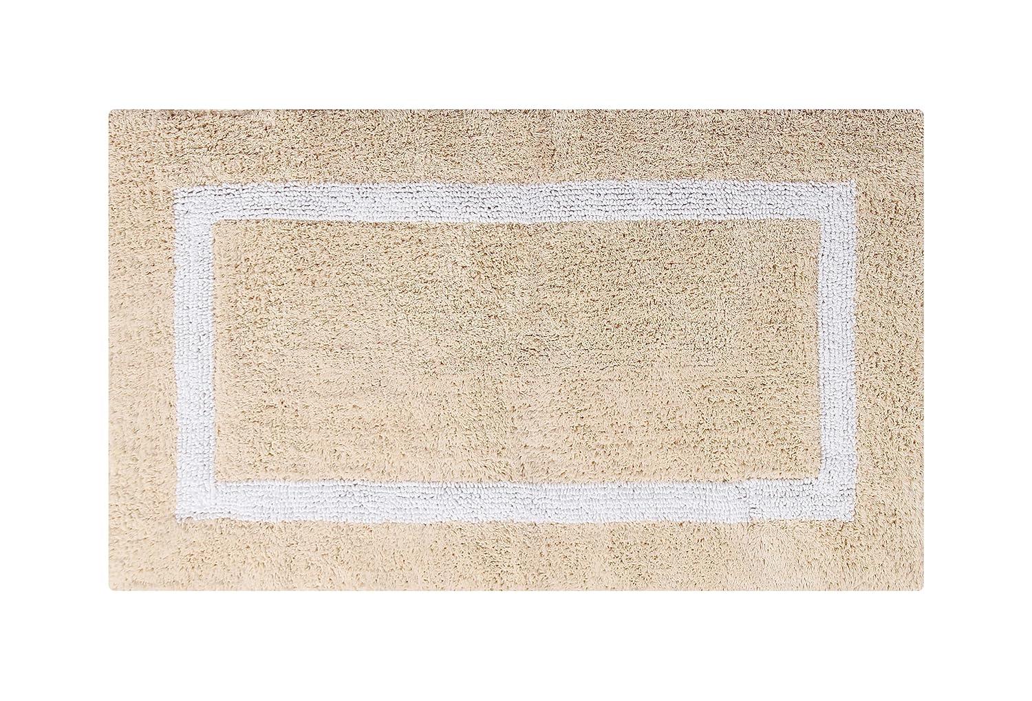 Highland Dunes Widman 100% Cotton Tufted Reversible Bath Rug Super Absorbent, Machine Washable Bathroom Rug