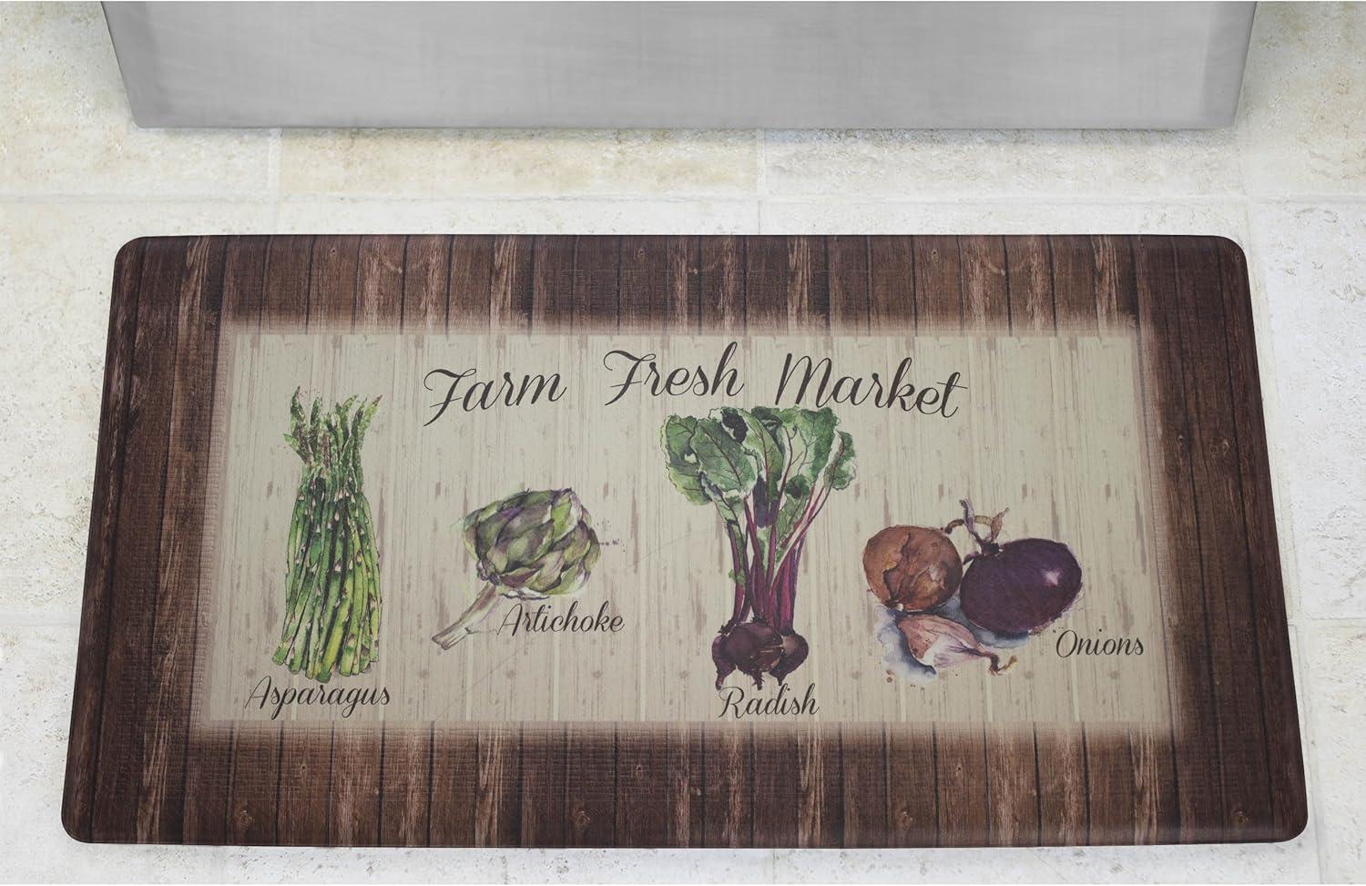 Chef Gear Farm Fresh Market with Border Anti-Fatigue Gelness Comfort Chef Mat