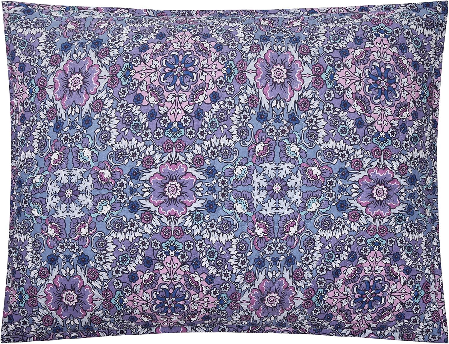 Modern Heirloom Lavender Florals 100% Cotton Purple Quilt Set