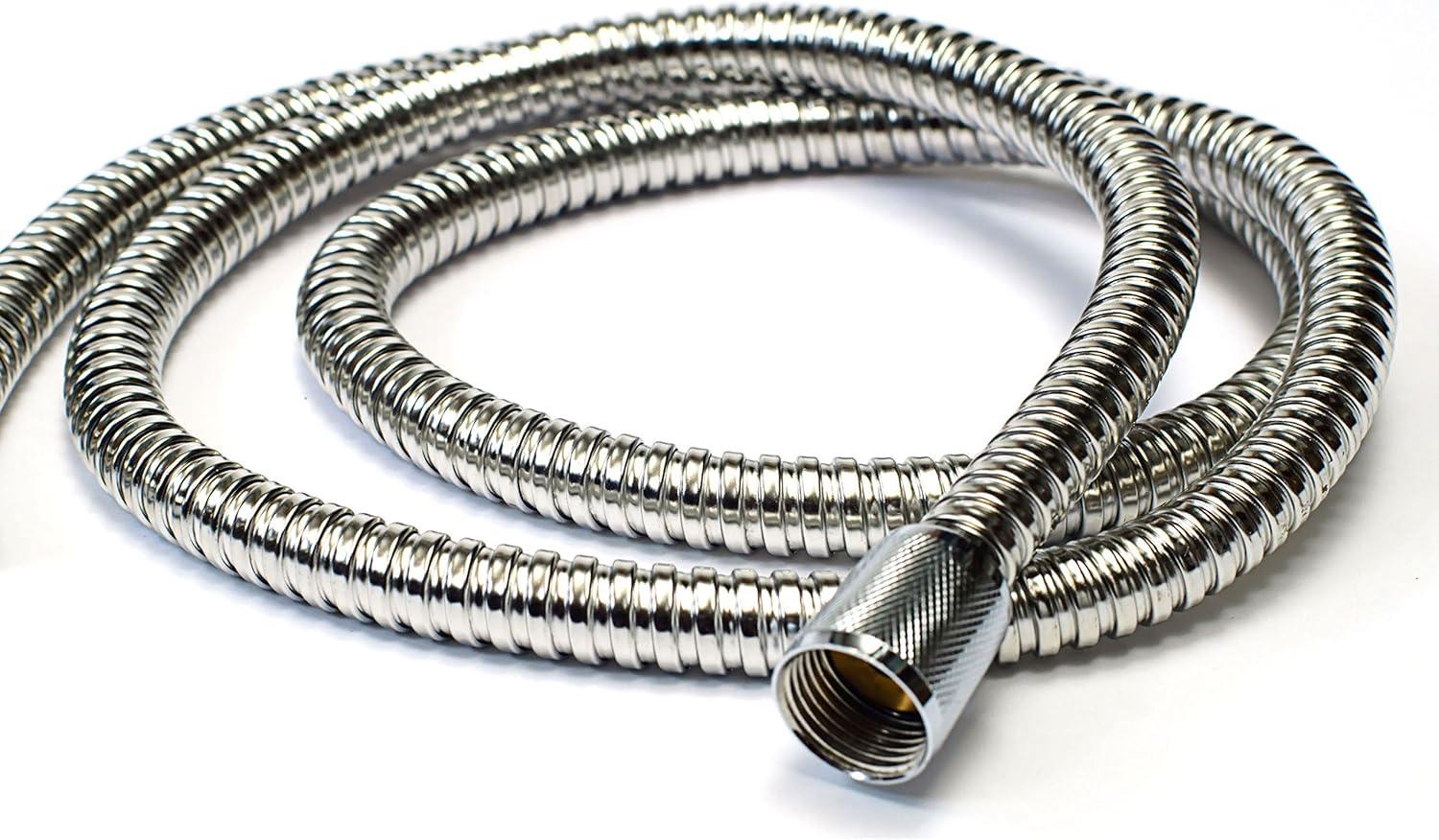 HotelSpa 5 to 7 Foot Extra Long Stretchable Stainless Steel Shower Hose Stretches to Your Needs!