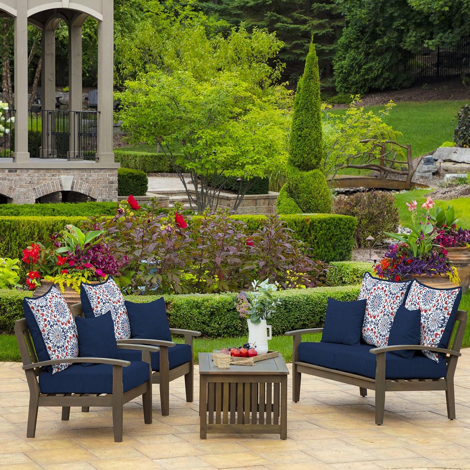 ARDEN Outdoor Toss Pillow (2 Pack) 16 x 16, Sapphire Blue Leala