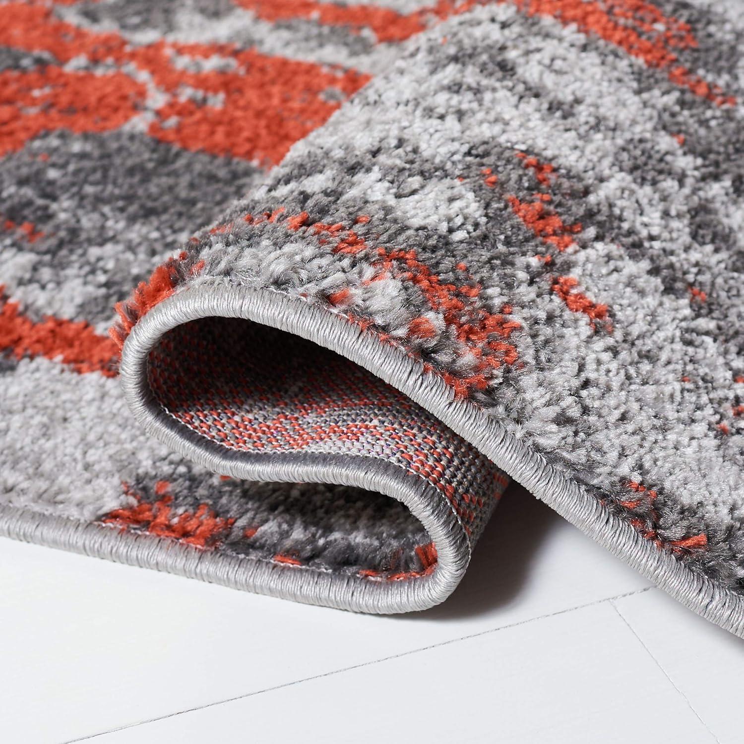 Adirondack ADR134 Machine Made Indoor Runner - Orange/Grey - 2'-6"x12' - Safavieh