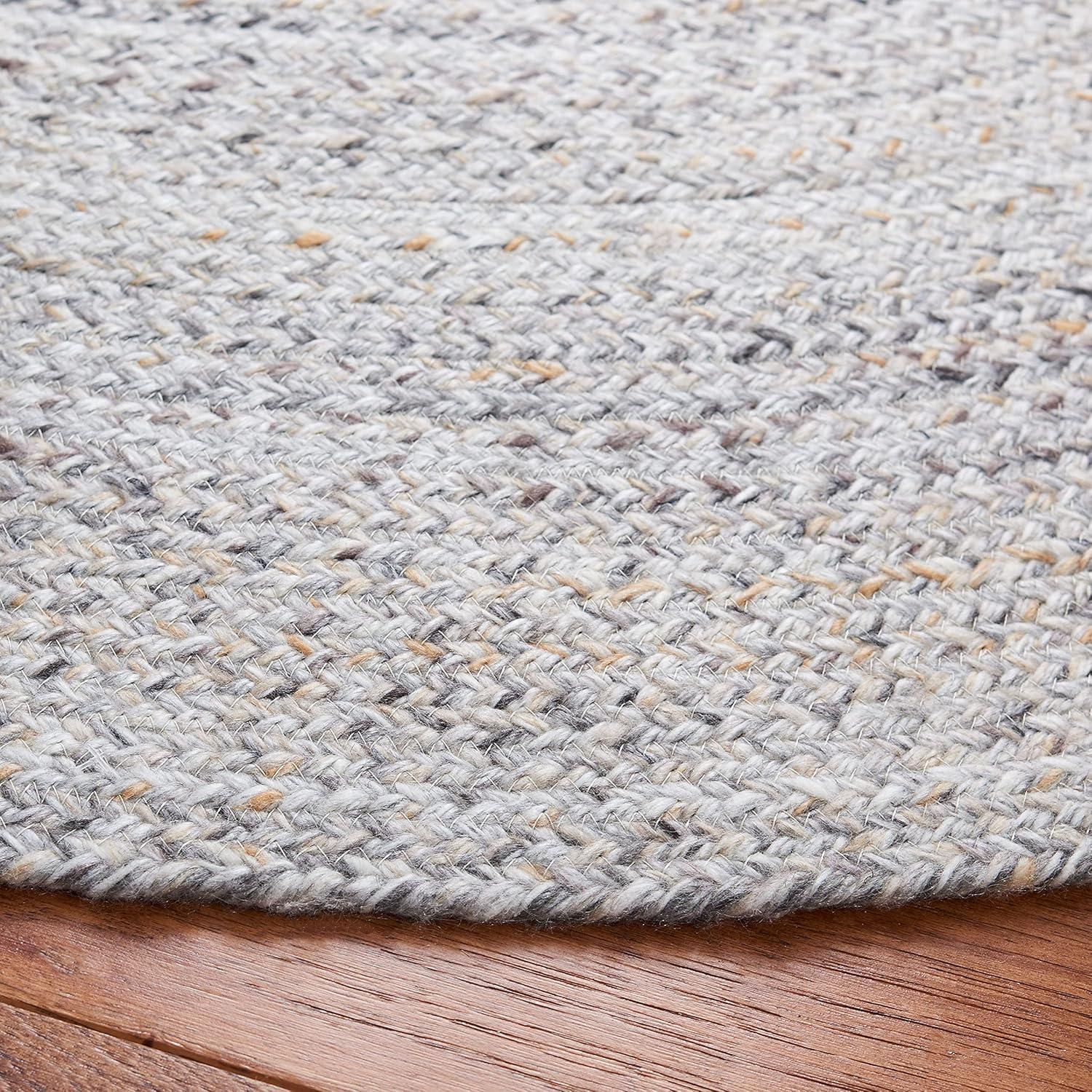 Braided BRD851 Hand Braided Area Rug - Grey - 7' round - Safavieh.