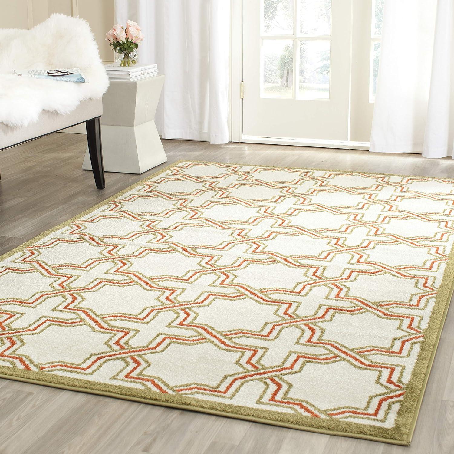 Amherst AMT413 Power Loomed Accent Rug - Ivory/Light Green - 3'x5' - Safavieh.