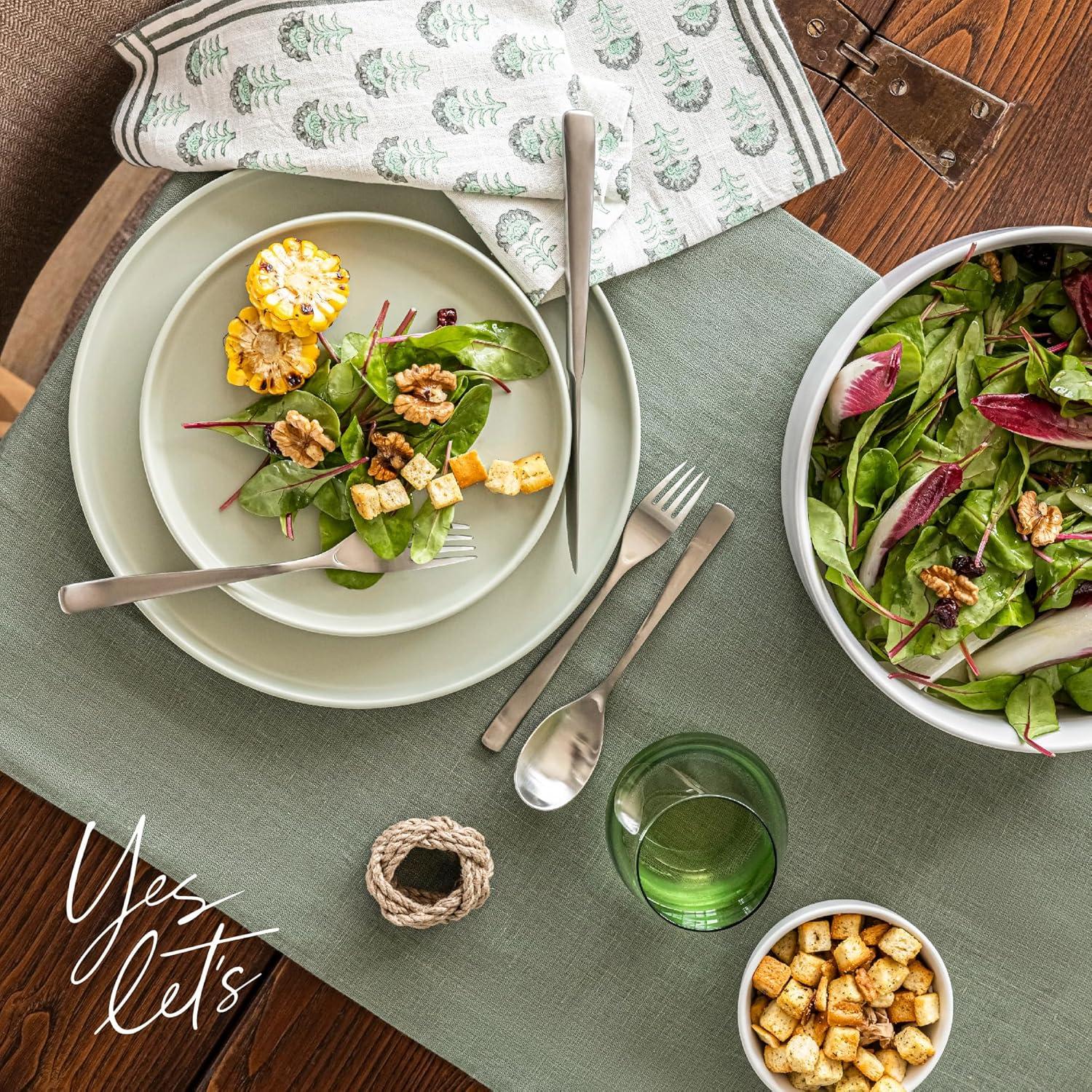 over&back Washed 100% Linen Table Runner - Machine Washable